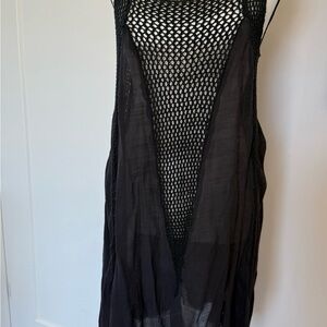 Black Mesh Swim Cover-Up